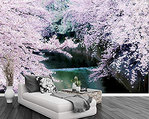 Rosa Kirschblüten-Landschaftsstil HD-Kunstdruck-Wandmalerei-Plakat-Bild großes Seidenwandbild für Schlafzimmer-Wohn wandpapier fototapete 3d effekt tapete tapeten Wohnzimmer Schlafzimmer-250cm×170cm von Wallpaper-3D-XYM