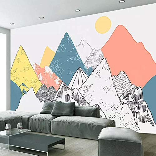 TV Hintergrund Wand abstrakte Berge Tapete TV Hintergrund Wand benutzerdefinierte Tapete Schlafzimmer 3d Berggipfeltag fototapete 3d effekt tapete tapeten wald vintage-430cm×300cm von Wallpaper-3D-XYM