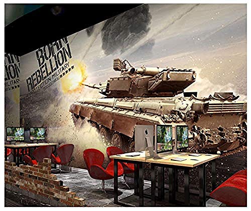 Wandbilder Fotos Wallpaper Bilder 3D Tarnung Militärkrieg Militär Panzerwagen Selbstklebende PVC Tapete 3D Vintage Wanddekoration fototapete 3d Tapete effekt Vlies wandbild Schlafzimmer-150cm×105cm von Wallpaper-3D-XYM