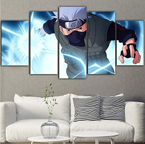 Wallpaper M Leinwand 5 Stücke Naruto Poster Kakashi Anime Modulare Wohnkultur Wohnzimmer (Kein Rahmen) Größe A-Größe C von Wallpaper M