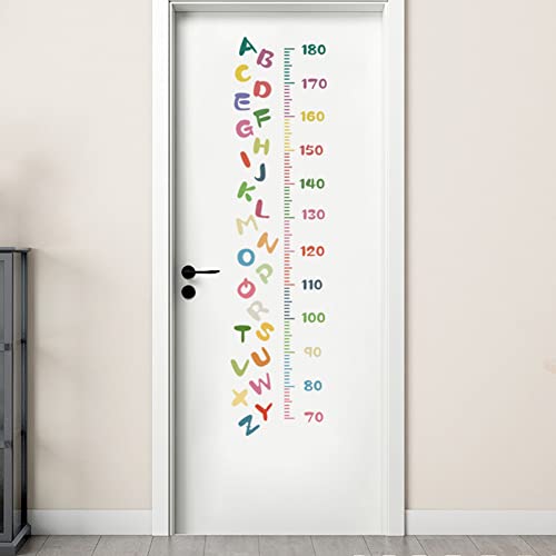 Wallpark Bunt 26 Englische Großbuchstaben Höhe Wandsticker, Wachstum Höhe Tabelle Messen Abnehmbare Wandtattoo, Kinder Kids Baby Hause Zimmer Kinderzimmer DIY Dekorativ Klebstoff Kunst Wandaufkleber von Wallpark