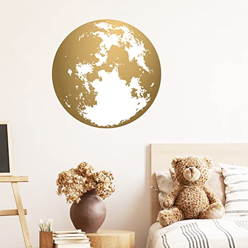 Wallpark Goldener Mond Wandtattoo Wandsticker, Kinder Kids Baby Hause Zimmer Kinderzimmer DIY Dekorativ Klebstoff Kunst Wandaufkleber von Wallpark