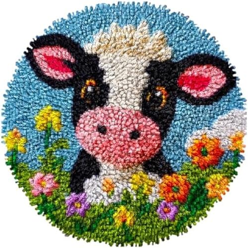 Wallphantom Diy-Teppich Knüpfstern,Milchkuh in Blume,Knüpfset Für Teppiche,Diy-Bastelset,Wandteppich,Kissen,Vorgedruckte Muster,Häkelteppich-Set,Heimdekoration,50x50cm Wallphantom Diy-Teppich Knüpfstern,Milchkuh in Blume,Knüpfset Für Teppiche,Diy-Bastelset,Wandteppich,Kissen,Vorgedruckte Muster,Häkelteppich-Set,Heimdekoration,50x50cm von Wallphantom
