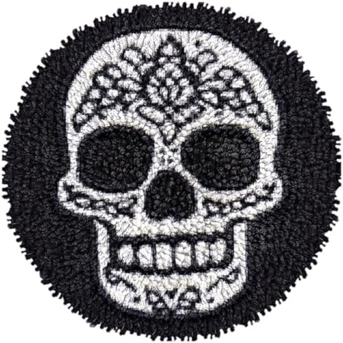Wallphantom Diy-Teppich Knüpfstern,Schwarz-weißer Totenkopf,Knüpfset Für Teppiche,Diy-Bastelset,Wandteppich,Kissen,Vorgedruckte Muster,Häkelteppich-Set,Heimdekoration,50x50cm Wallphantom Diy-Teppich Knüpfstern,Schwarz-weißer Totenkopf,Knüpfset Für Teppiche,Diy-Bastelset,Wandteppich,Kissen,Vorgedruckte Muster,Häkelteppich-Set,Heimdekoration,50x50cm von Wallphantom