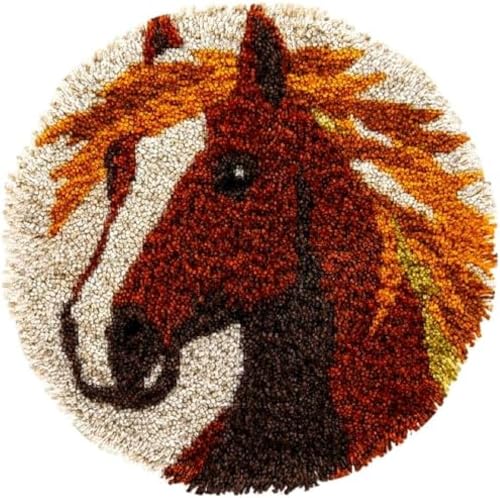 Wallphantom Handarbeit Set Für Erwachsene,Braune Pferdesilhouette,Riegel Haken Teppich Kits,Häkelset Für Anfänger,Teppich Herstellung Kits,Stickerei Sofa Kissen Teppich,50x50cm Wallphantom Handarbeit Set Für Erwachsene,Braune Pferdesilhouette,Riegel Haken Teppich Kits,Häkelset Für Anfänger,Teppich Herstellung Kits,Stickerei Sofa Kissen Teppich,50x50cm von Wallphantom