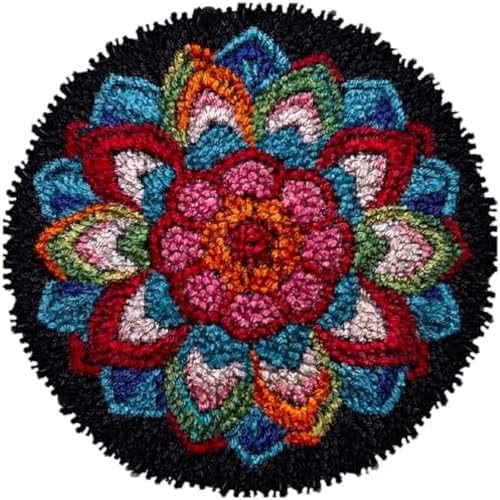 Wallphantom Knüpfhaken-Teppich-Set,Schöne Mandala-Blume,DIY Knüpfteppich Zum Selber knüpfen,Knüpfsets Latch Hook Kit Selbst Knüpfen Set für Kinder und Erwachsene,50x50cm Wallphantom Knüpfhaken-Teppich-Set,Schöne Mandala-Blume,DIY Knüpfteppich Zum Selber knüpfen,Knüpfsets Latch Hook Kit Selbst Knüpfen Set für Kinder und Erwachsene,50x50cm von Wallphantom