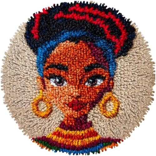 Wallphantom Knüpfhaken-Teppich-Set,Schönes Cartoon-Afrikanisches Mädchen,DIY Knüpfteppich Zum Selber knüpfen,Knüpfsets Latch Hook Kit Selbst Knüpfen Set für Kinder und Erwachsene,50x50cm Wallphantom Knüpfhaken-Teppich-Set,Schönes Cartoon-Afrikanisches Mädchen,DIY Knüpfteppich Zum Selber knüpfen,Knüpfsets Latch Hook Kit Selbst Knüpfen Set für Kinder und Erwachsene,50x50cm von Wallphantom