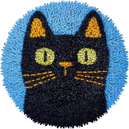 Wallphantom Knüpfhaken-Teppich-Set,Süße schwarze Katze,DIY Knüpfteppich Zum Selber knüpfen,Knüpfsets Latch Hook Kit Selbst Knüpfen Set für Kinder und Erwachsene,50x50cm Wallphantom Knüpfhaken-Teppich-Set,Süße schwarze Katze,DIY Knüpfteppich Zum Selber knüpfen,Knüpfsets Latch Hook Kit Selbst Knüpfen Set für Kinder und Erwachsene,50x50cm von Wallphantom