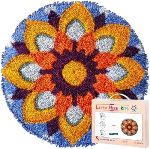 Wallphantom Knüpfteppich-Sets Für Anfänger,Mandala-Blume,Diy-Teppichbasteln Mit Farbig Bedruckter Leinwand,Häkel- Und Stickset,Heimdeko,50x50cm Wallphantom Knüpfteppich-Sets Für Anfänger,Mandala-Blume,Diy-Teppichbasteln Mit Farbig Bedruckter Leinwand,Häkel- Und Stickset,Heimdeko,50x50cm von Wallphantom