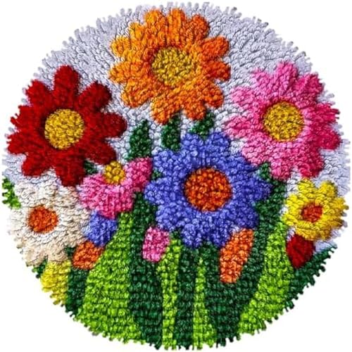 Wallphantom Knüpfteppich Zum Selber,Bunte Gänseblümchen,DIY Kreuzstich Set,3D Teppich Tapisserie Set Für Erwachsene Kinder,Kreatives Geschenk Latch Hook Kit,50x50cm Wallphantom Knüpfteppich Zum Selber,Bunte Gänseblümchen,DIY Kreuzstich Set,3D Teppich Tapisserie Set Für Erwachsene Kinder,Kreatives Geschenk Latch Hook Kit,50x50cm von Wallphantom