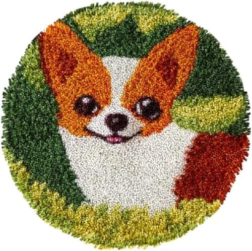 Wallphantom Knüpfteppich Zum Selber,Niedlicher Chihuahua-Hund mit grüner Farbe,DIY Kreuzstich Set,3D Teppich Tapisserie Set Für Erwachsene Kinder,Kreatives Geschenk Latch Hook Kit,50x50cm Wallphantom Knüpfteppich Zum Selber,Niedlicher Chihuahua-Hund mit grüner Farbe,DIY Kreuzstich Set,3D Teppich Tapisserie Set Für Erwachsene Kinder,Kreatives Geschenk Latch Hook Kit,50x50cm von Wallphantom