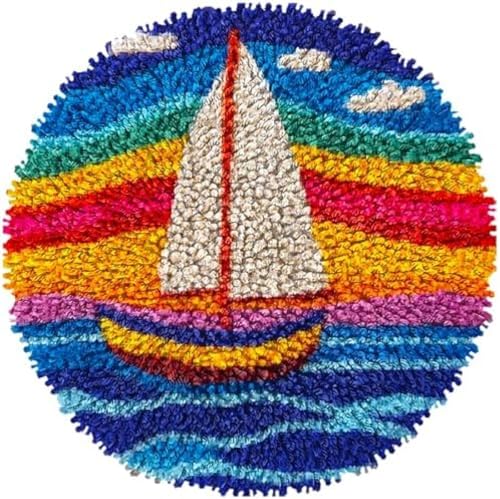 Wallphantom Knüpfteppich Zum Selber,Segelboot am Meer und Sonnenuntergang,DIY Kreuzstich Set,3D Teppich Tapisserie Set Für Erwachsene Kinder,Kreatives Geschenk Latch Hook Kit,50x50cm Wallphantom Knüpfteppich Zum Selber,Segelboot am Meer und Sonnenuntergang,DIY Kreuzstich Set,3D Teppich Tapisserie Set Für Erwachsene Kinder,Kreatives Geschenk Latch Hook Kit,50x50cm von Wallphantom