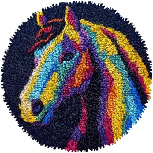 Wallphantom Knüpfteppich Zum Selber Knüpfen-Sets,Schwarzes Pferd,Vorgedrucktes Muster Teppich Stickerei Handwerk Für Erwachsene,Handarbeit Selbst Knüpfen Set,50x50cm Wallphantom Knüpfteppich Zum Selber Knüpfen-Sets,Schwarzes Pferd,Vorgedrucktes Muster Teppich Stickerei Handwerk Für Erwachsene,Handarbeit Selbst Knüpfen Set,50x50cm von Wallphantom