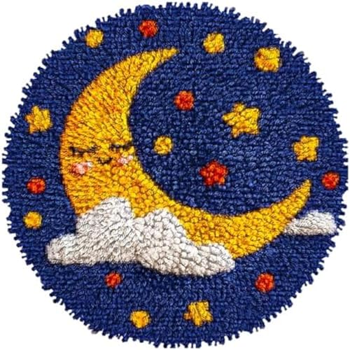 Wallphantom Knüpfteppich Zum Selber Knüpfen-Sets,Weltraummond,Vorgedrucktes Muster Teppich Stickerei Handwerk Für Erwachsene,Handarbeit Selbst Knüpfen Set,50x50cm Wallphantom Knüpfteppich Zum Selber Knüpfen-Sets,Weltraummond,Vorgedrucktes Muster Teppich Stickerei Handwerk Für Erwachsene,Handarbeit Selbst Knüpfen Set,50x50cm von Wallphantom
