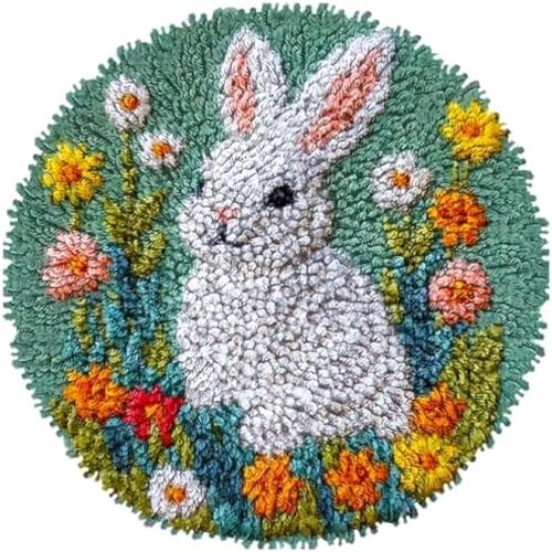 Wallphantom Latch Hook Rug Kit,Niedlich,Kaninchen,In,Blumen,Ostern,Haken Hobby Basteln Für Erwachsene Teppichstickerei Gobelin-Set Handarbeits-Teppich,Teppich,50x50cm Wallphantom Latch Hook Rug Kit,Niedlich,Kaninchen,In,Blumen,Ostern,Haken Hobby Basteln Für Erwachsene Teppichstickerei Gobelin-Set Handarbeits-Teppich,Teppich,50x50cm von Wallphantom