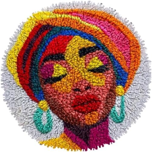 Wallphantom Latch-Hook-Teppich-Kit,Abstrakte afrikanische Frau,DIY Knüpfstern Set Knüpfteppich-Set,DIY-Teppich für Wohnkultur für Kinder und Erwachsene,50x50cm Wallphantom Latch-Hook-Teppich-Kit,Abstrakte afrikanische Frau,DIY Knüpfstern Set Knüpfteppich-Set,DIY-Teppich für Wohnkultur für Kinder und Erwachsene,50x50cm von Wallphantom