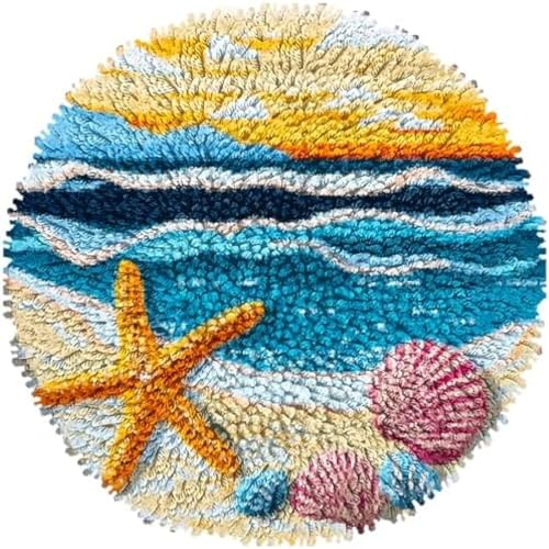 Wallphantom Latch-Hook-Teppich-Kit,Seesterne und Muscheln am Meer,DIY Knüpfstern Set Knüpfteppich-Set,DIY-Teppich für Wohnkultur für Kinder und Erwachsene,50x50cm Wallphantom Latch-Hook-Teppich-Kit,Seesterne und Muscheln am Meer,DIY Knüpfstern Set Knüpfteppich-Set,DIY-Teppich für Wohnkultur für Kinder und Erwachsene,50x50cm von Wallphantom