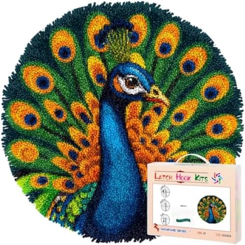 Wallphantom Riegel Haken Teppich Kits Für Erwachsene Kinder,Pfau gestempelt handgefertigt,Bedruckte Leinwand Häkeln Handarbeit Handwerk Teppich Kissen Matte Wandteppich,50x50cm Wallphantom Riegel Haken Teppich Kits Für Erwachsene Kinder,Pfau gestempelt handgefertigt,Bedruckte Leinwand Häkeln Handarbeit Handwerk Teppich Kissen Matte Wandteppich,50x50cm von Wallphantom