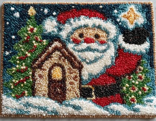 Wallphantom Weihnachten Knüpfteppich Zum Selber knüpfen,Weihnachtsmann und Weihnachtsbaum,Knüpfsets Latch Hook Kit Selbst Knüpfen Set für Kinder und Erwachsene,Farbmuster vorbedruckt,52x38cm Wallphantom Weihnachten Knüpfteppich Zum Selber knüpfen,Weihnachtsmann und Weihnachtsbaum,Knüpfsets Latch Hook Kit Selbst Knüpfen Set für Kinder und Erwachsene,Farbmuster vorbedruckt,52x38cm von Wallphantom