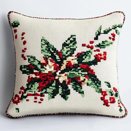 Wallphantom Weihnachten Kreuzstichkissen Set,Dekorationen,Kissenbezug Zum Sticken Kreuzstich,45X45cm Stickkissen mit Muster Stickset Kreuzstich Kissen Wallphantom Weihnachten Kreuzstichkissen Set,Dekorationen,Kissenbezug Zum Sticken Kreuzstich,45X45cm Stickkissen mit Muster Stickset Kreuzstich Kissen von Wallphantom