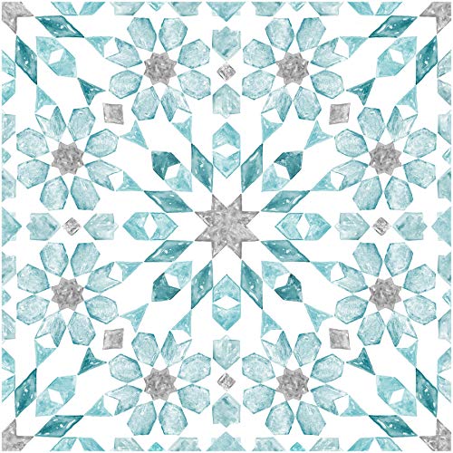 Wallpops FP2949 Radiance Abziehen und Aufkleben Bodenfliesen, blau, 12 x 12 inches von FloorPops