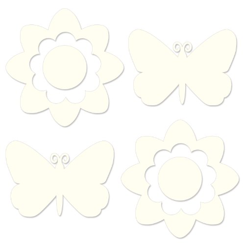 Wallpops Schmetterling/Blumen Baby Deko-Set, Ivory White, 4-teilig von Wallpops