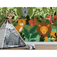 Selbstklebende Schälen & Stick Abnehmbare Tiere Safari Afrika Zoo Kindergarten Kinder Schlafzimmer Wallpaper Wandbild Ungewöhnliche Kreative Löwe Selbstklebende Schälen & Stick Abnehmbare Tiere Safari Afrika Zoo Kindergarten Kinder Schlafzimmer Wallpaper Wandbild Ungewöhnliche Kreative Löwe von Walls4uMurals