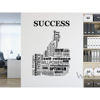 Büro Wandtattoo Motivational Wandsticker Erfolg Inspirierende Zitate Aufkleber Für Schule Gym Studentenzimmer Jungenzimmer Rustikales von WallsArtStudio