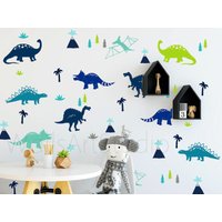 Dinosaurier Wandtattoo, Aufkleber, 32 Stück Set Dinosaurier, Kinderzimmer Kinder Wandaufkleber, Jungenzimmer Wanddekor von WallsArtStudio