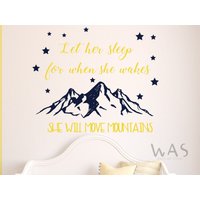 Home Aufkleber Kinder Lassen Sie Ihn Schlafen Für Wenn Er Aufwacht Er Wird Berge Bewegen Vinyl Wandaufkleber Kinderzimmer Sterne Baby Jungen von WallsArtStudio