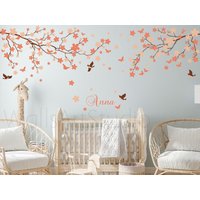 Kirschblüten Baum Wandtattoo, Baby Zimmer Wandaufkleber, Mädchen Kinderzimmer Wandtattoo Für Schlafzimmer Krippe Wand Dekor von WallsArtStudio