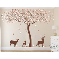 Kirschblüten Baum Wandtattoo, Mit Hirschen Mädchenzimmer Kinderzimmer Wandtattoo Für Schlafzimmer Wanddekor von WallsArtStudio