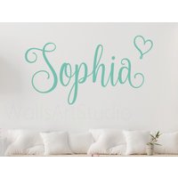 Mädchen Name Wandkunst, Personalisierte Namensaufkleber, Namenswandaufkleber Für Kinderzimmer von WallsArtStudio