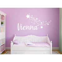 Mädchen Name Wandtattoo - Sternschnuppe Aufkleber, Personalisierte Namen Dekor, Kinder Aufkleber Baby Kinderzimmer Vinyl von WallsArtStudio