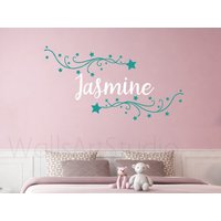 Mädchen Name Wandtattoo - Sternschnuppe Aufkleber Personalisierte Kinder Wandtattoos Baby Kinderzimmer Wandaufkleber Vinyl von WallsArtStudio