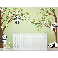 Panda Wandtattoo, Wandaufkleber Baum Für Große Baum, Wandsticker, Bär Kirschblüten Wandtattoo von WallsArtStudio