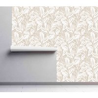 Abstraktes Laub Muster Tapete - Selbstklebend Peel & Stick Abnehmbare Vorgeklebtes Papier Wandbild Florale von WallsHaveSoul