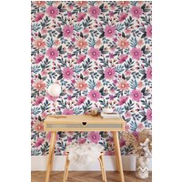 Florale Muster Tapete - Selbstklebend Vorgeklebte Wandverkleidung Stoff Peel & Stick Von Wallshavesoul Floral Home Dekor von WallsHaveSoul