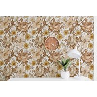 Florale Muster Tapete - Selbstklebend Vorgeklebte Wandverkleidung Stoff Peel & Stick Von Wallshavesoul Floral Home Dekor von WallsHaveSoul