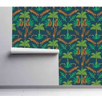 Leopard Es Jungle Wallpaper - Selbstklebende Peel & Stick Tapete Abnehmbare Vorgeklebte Papier-Wandbedeckung Von Wallshavesoul von WallsHaveSoul