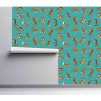 Tiger Muster Tapete - Selbstklebende Peel & Stick Wandbedeckung Abnehmbare Vorgeklebte Tiere Wand Dekor, Innen Von Wallshavesoul von WallsHaveSoul