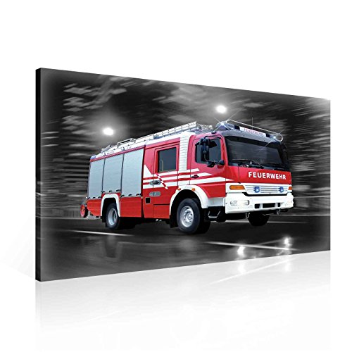 Feuerwehr Auto Leinwand Bilder (PP1500O1FW) - Wallsticker Warehouse - Size O1 - 100cm x 75cm - 230g/m2 Canvas - 1 Piece von Wallsticker Warehouse