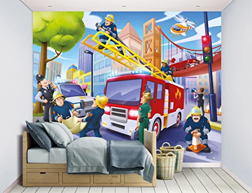 Walltastic Emergency Services 46665 Tapeten-Wandbild, FSC-Papier, mehrfarbig, 2,4 m hoch x 3 m breit, 1 Größe von Walltastic