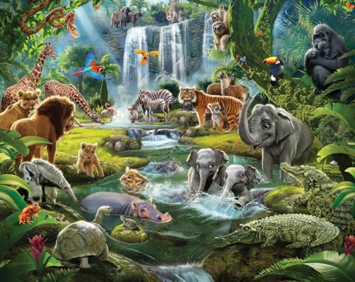 Walltastic Jungle Wall Wallpaper Murals, FSC Mix Papier, Multi, 8ft H x 10 ft W, One Size, 46481 von Walltastic