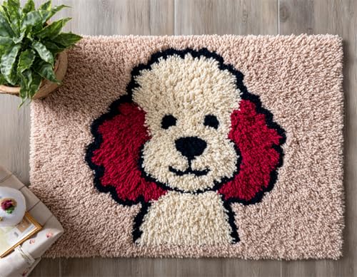 Tier Hund Knüpfteppich Zum Selber KnüpfSet,Süßer Pudel,DIY Fußabtreter Kissenbezug Knüpfsets Latch Hook Kit Für Wandkunst Handwerk Geschenke,60x90cm Tier Hund Knüpfteppich Zum Selber KnüpfSet,Süßer Pudel,DIY Fußabtreter Kissenbezug Knüpfsets Latch Hook Kit Für Wandkunst Handwerk Geschenke,60x90cm von WallustrioaW