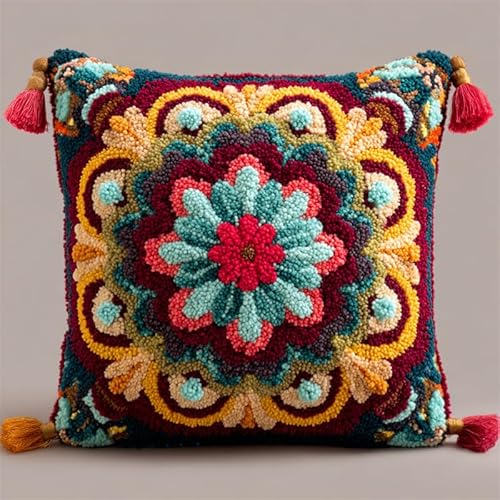 WallustrioaW Retro-Stil DIY knüpfen set kissen,Mandala-Blumen,knüpfhaken set Kissenbezug Häkelgarn Nadel Basteln,handgefertigtes Kissen für Zuhause,Sofa-Dekoration,43x43cm WallustrioaW Retro-Stil DIY knüpfen set kissen,Mandala-Blumen,knüpfhaken set Kissenbezug Häkelgarn Nadel Basteln,handgefertigtes Kissen für Zuhause,Sofa-Dekoration,43x43cm von WallustrioaW