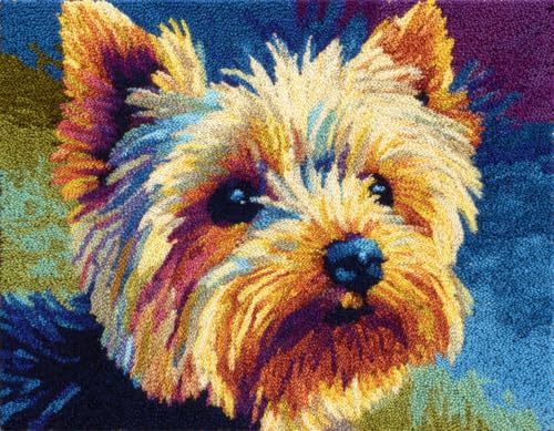 WallustrioaW Tier Hund 3D Knüpfset Knüpfteppich zum Selber,Yorkshire Terrier,Knüpfen Teppich für Kinder,Erwachsene oder Anfänger,Kreatives Geschenk,Latch Hook Kit,80x115cm WallustrioaW Tier Hund 3D Knüpfset Knüpfteppich zum Selber,Yorkshire Terrier,Knüpfen Teppich für Kinder,Erwachsene oder Anfänger,Kreatives Geschenk,Latch Hook Kit,80x115cm von WallustrioaW