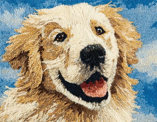 WallustrioaW Tier Hund Knüpfteppich Für Kinder Und Erwachsene,Süßer Golden Retriever,Knüpfhaken-Teppich-Set,Latch Hook Kit DIY Handwerk Geschenke Fußabtreter,90x120cm WallustrioaW Tier Hund Knüpfteppich Für Kinder Und Erwachsene,Süßer Golden Retriever,Knüpfhaken-Teppich-Set,Latch Hook Kit DIY Handwerk Geschenke Fußabtreter,90x120cm von WallustrioaW