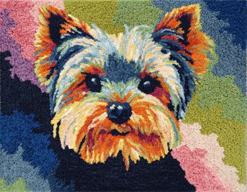 WallustrioaW Tier Hund Knüpfteppich Für Kinder Und Erwachsene,Yorkshire Terrier,Knüpfhaken-Teppich-Set,Latch Hook Kit DIY Handwerk Geschenke Fußabtreter,52x38cm WallustrioaW Tier Hund Knüpfteppich Für Kinder Und Erwachsene,Yorkshire Terrier,Knüpfhaken-Teppich-Set,Latch Hook Kit DIY Handwerk Geschenke Fußabtreter,52x38cm von WallustrioaW