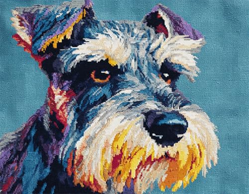 WallustrioaW Tier Hund Knüpfteppich Set,Schnauzer,Teppiche Knüpfen Kreuzstich Set für Kinder und Erwachsene,DIY Handgefertigt Knüpfset Latch Hook Rug Making Kit,55x75cm WallustrioaW Tier Hund Knüpfteppich Set,Schnauzer,Teppiche Knüpfen Kreuzstich Set für Kinder und Erwachsene,DIY Handgefertigt Knüpfset Latch Hook Rug Making Kit,55x75cm von WallustrioaW